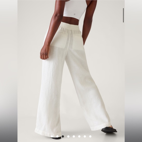 ATHLETA Retreat Wide Leg Linen Pant in Calla Lily, Size Small ‼️SOLD OUT‼️ - Picture 10 of 11